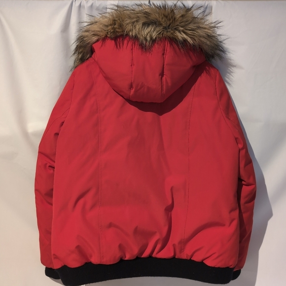 Alpinetek Short Down Red Fur-Trimmed Jacket - Picture 2 of 14